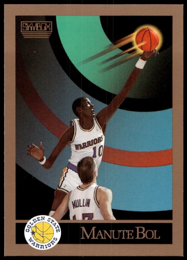 Manute Bol 1990-91 SkyBox Trading Card #94, highlighting his unique NBA presence.