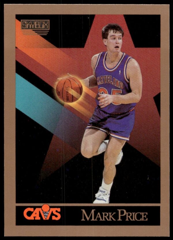 Mark Price 1990-91 SkyBox Basketball Card #56, Cleveland Cavaliers Uniform, Front View.