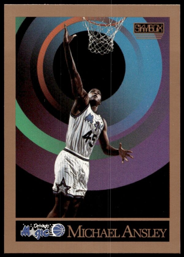 Michael Ansley 1990-91 SkyBox basketball card #200, Orlando Magic action shot.