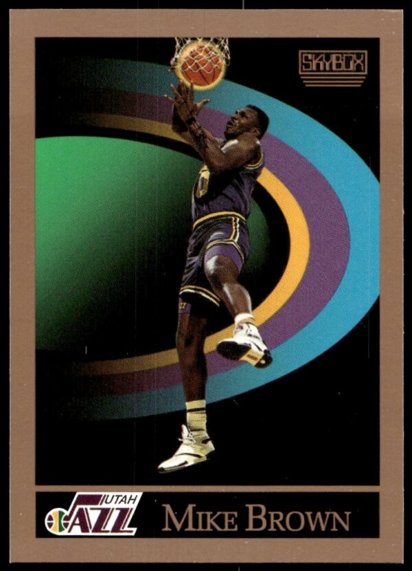 1990-91 SkyBox Mike Brown trading card showcasing basketball action, #275 front view.