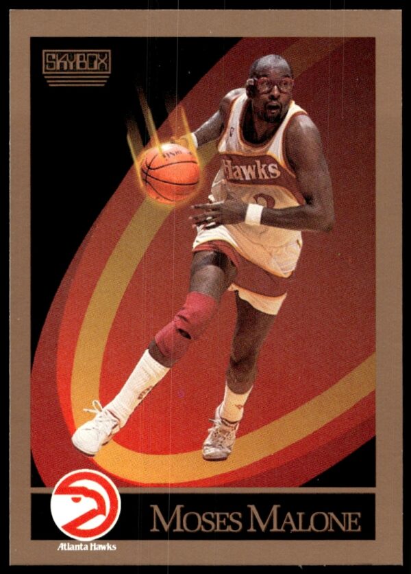 Moses Malone 1990-91 SkyBox Card #6: Legendary NBA Center in Action.