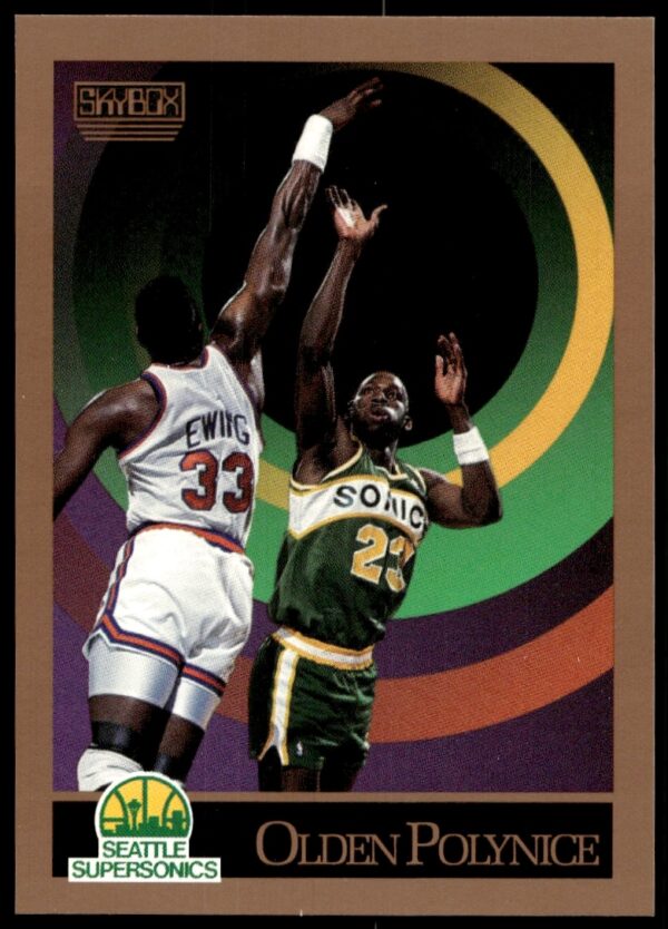Olden Polynice 1990-91 SkyBox basketball card, #272, showcasing in-game action.