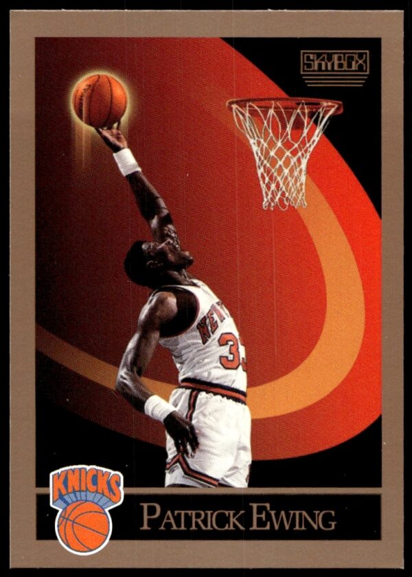 Patrick Ewing 1990-91 SkyBox #187 Knicks Basketball Card Front.