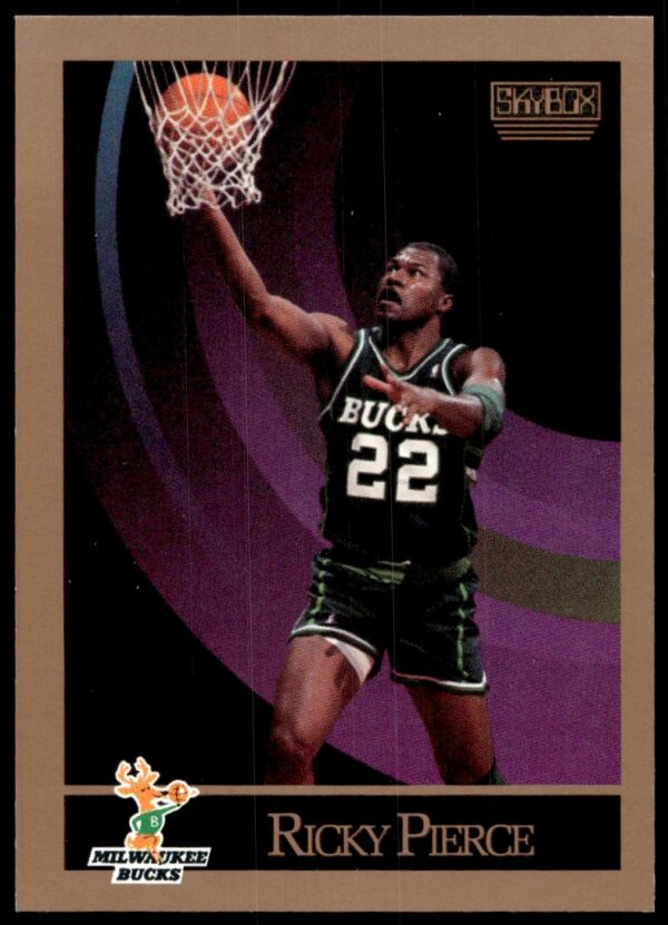 Ricky Pierce 1990-91 SkyBox Basketball Card #162 showcasing dynamic game action.