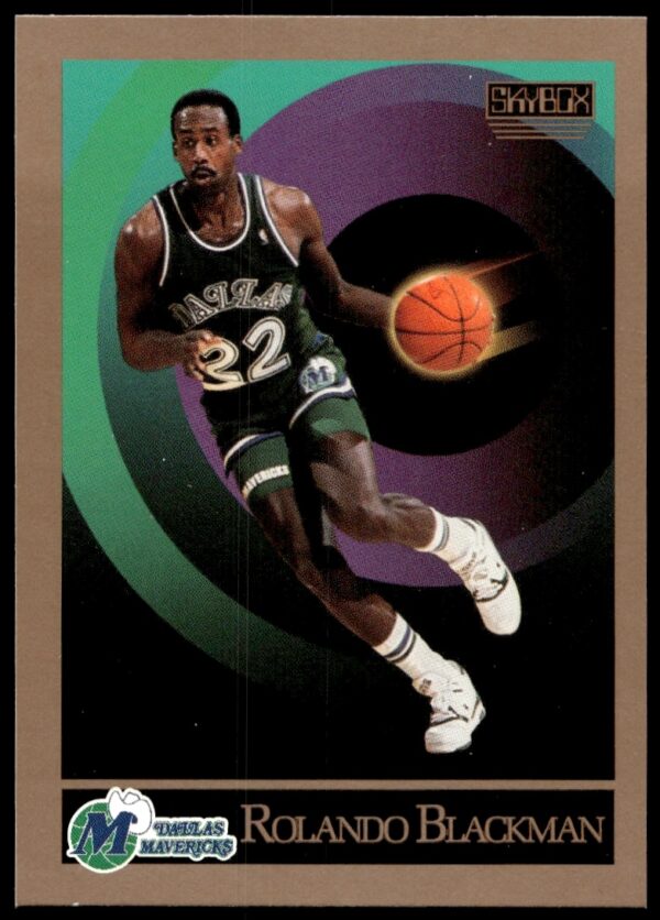 1990 SkyBox Rolando Blackman basketball trading card, showcasing player in action, card #60.