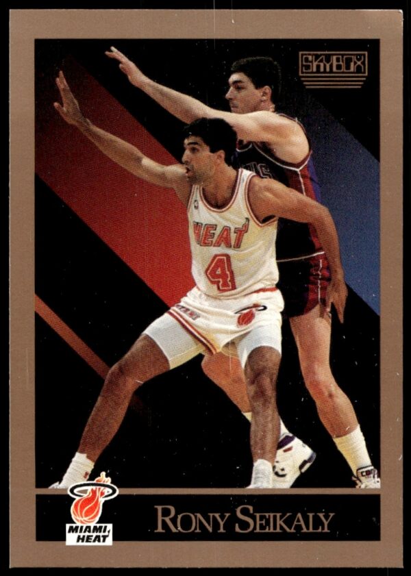 1990-91 SkyBox Rony Seikaly Miami Heat trading card.