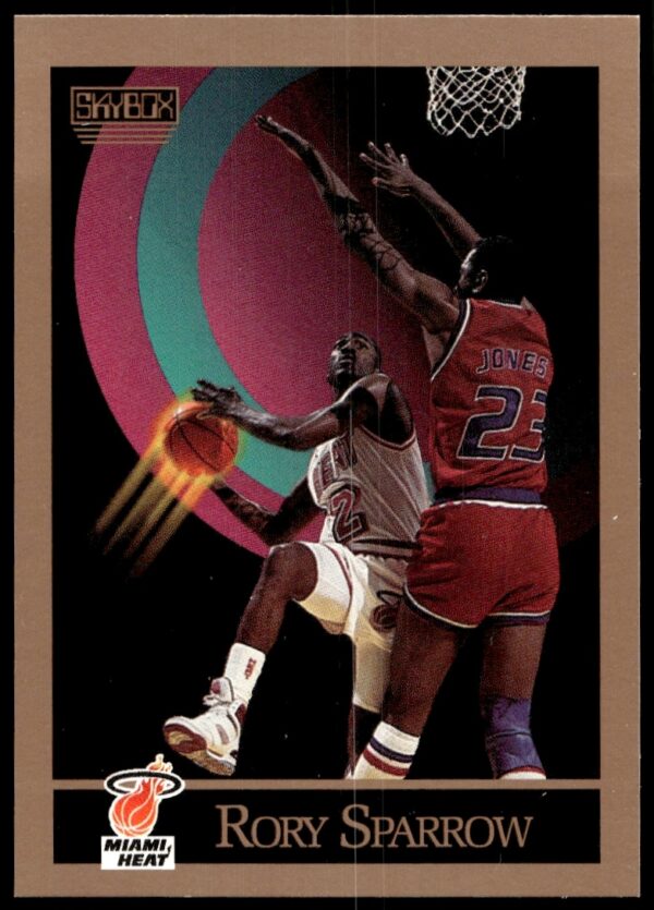 Rory Sparrow in action on 1990-91 SkyBox basketball card #152.