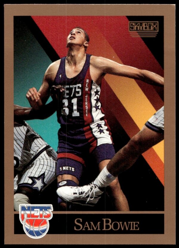 Sam Bowie 1990-91 SkyBox Card #177, Portland Trail Blazers, NBA Action.