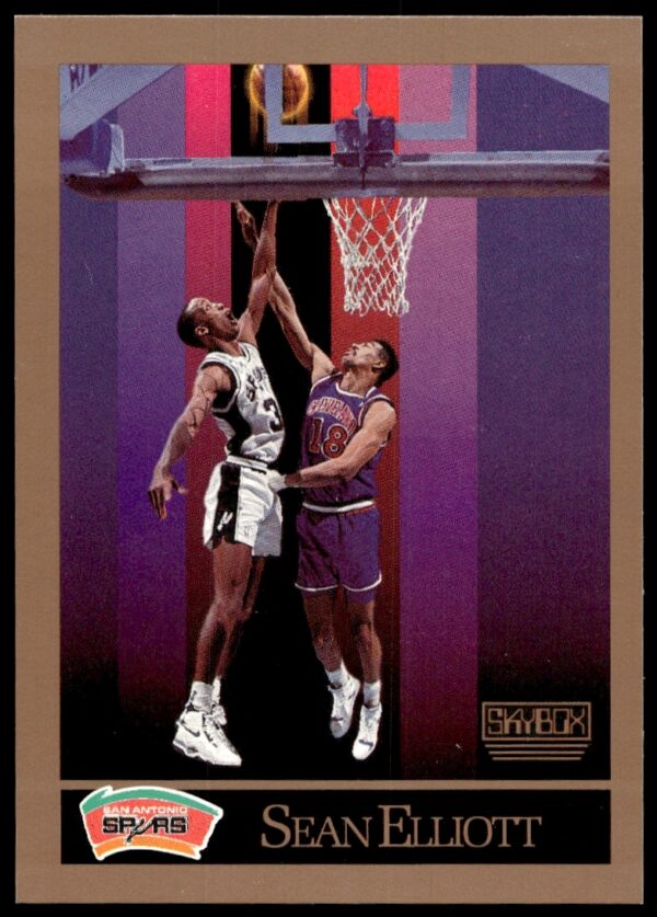 Sean Elliott 1990-91 SkyBox Trading Card #256 Front - NBA Spurs Legend in Action