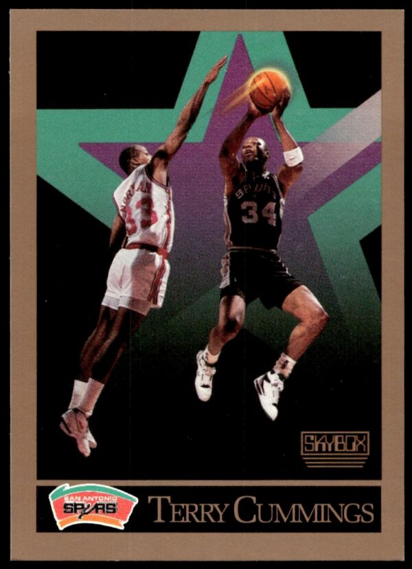 1990-91 SkyBox Terry Cummings Basketball Card #255 in Action Pose