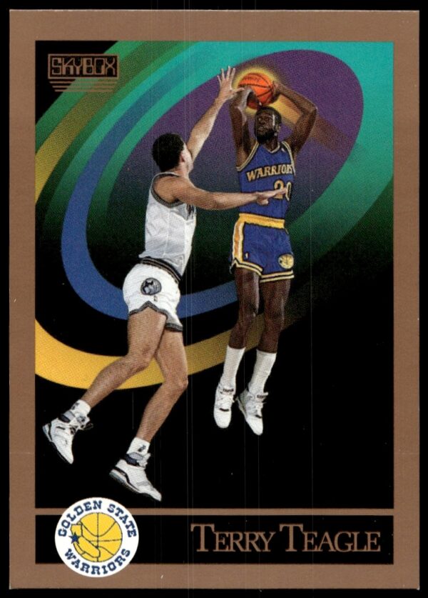Terry Teagle 1990-91 SkyBox Basketball Card #102, Golden State Warriors Edition.