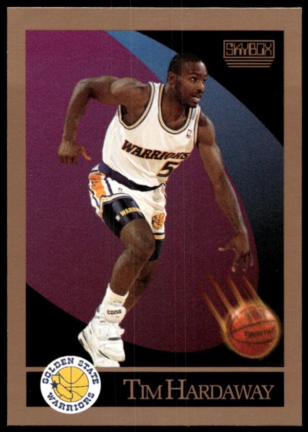 Tim Hardaway SkyBox Card #95, 1990-91, Golden State Warriors, Action Shot
