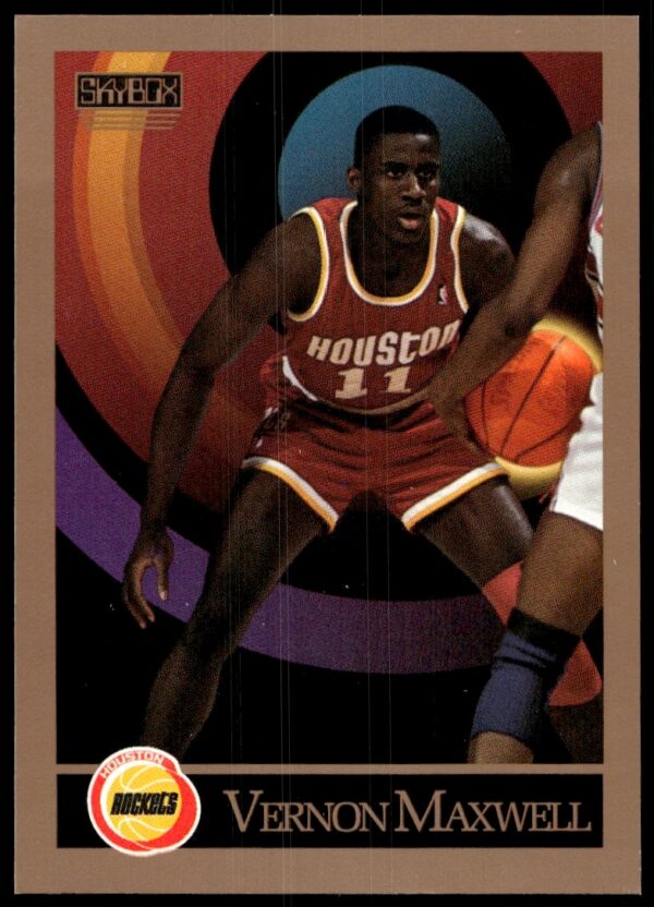 Vernon Maxwell 1990-91 SkyBox basketball card #109 featuring iconic NBA action.