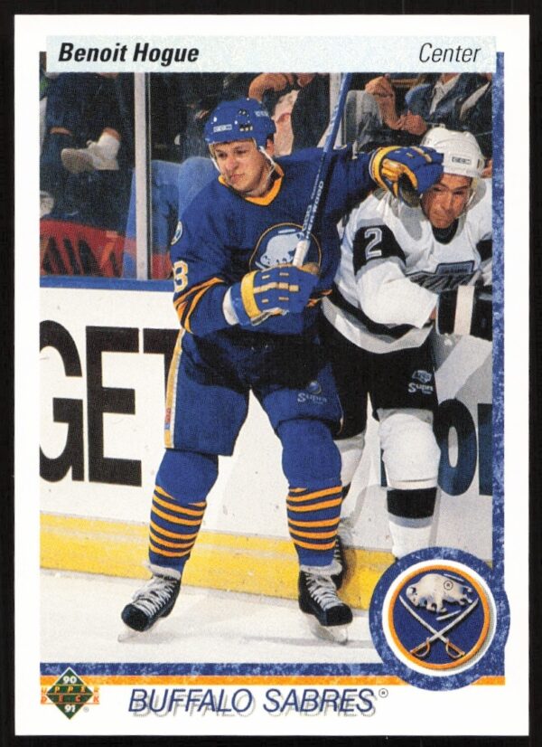 Benoit Hogue Upper Deck 1990-91 Trading Card #402, featuring on-ice action.