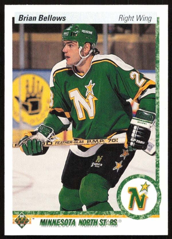 Brian Bellows 1990-91 Upper Deck Card #126, Minnesota North Stars, Game Day Action.