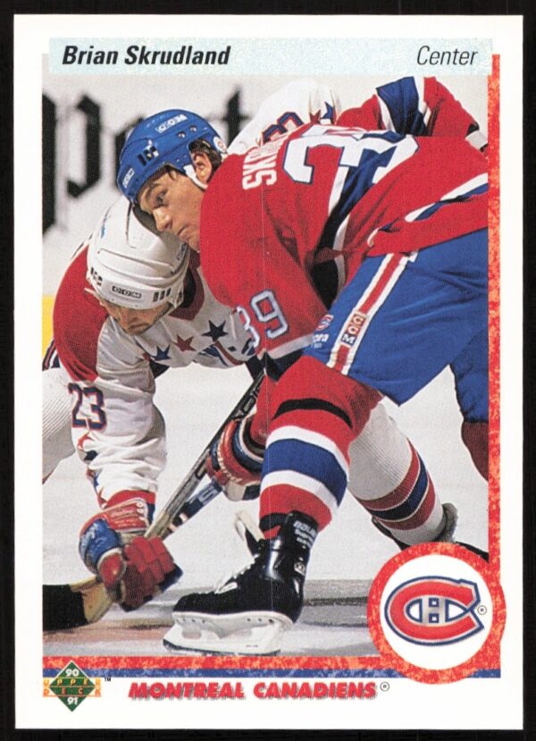 1990-91 Upper Deck Hockey Card: Brian Skrudland #93, Montreal Canadiens, In-Game Action Shot.