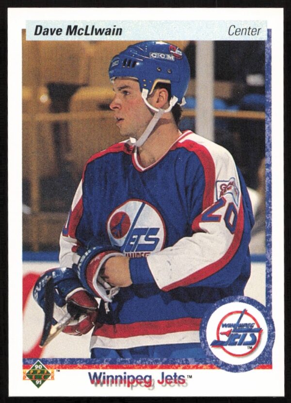 Dave McLlwain 1990-91 Upper Deck hockey card #216, action shot in team jersey.