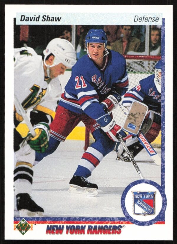 David Shaw 1990-91 Upper Deck Hockey Card #15 Mid-Action.