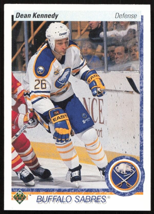 Dean Kennedy hockey card #380, 1990-91 Upper Deck, showcasing on-ice action.