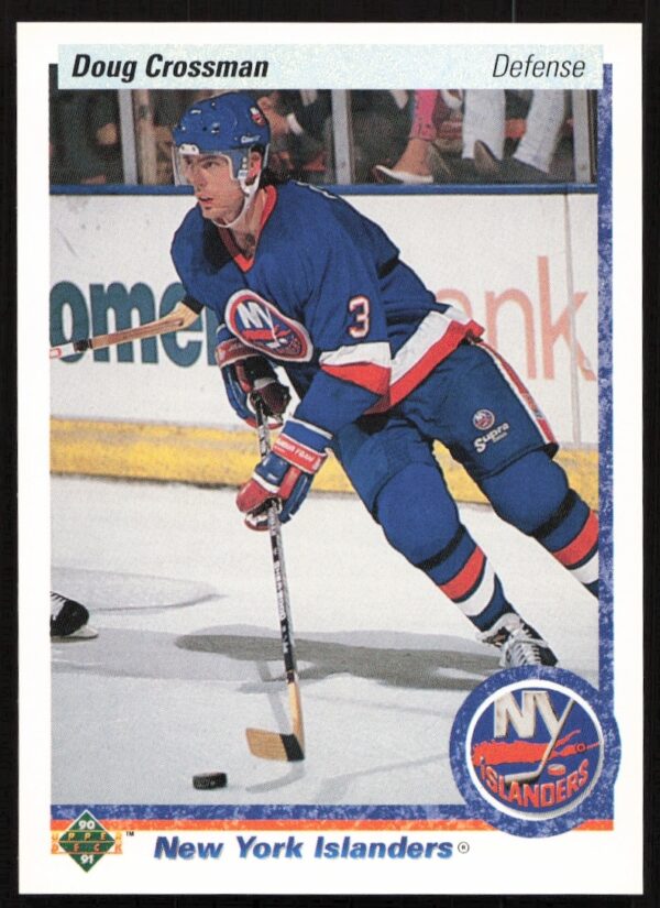 Front view of Doug Crossman 1990-91 Upper Deck hockey card, number 7.