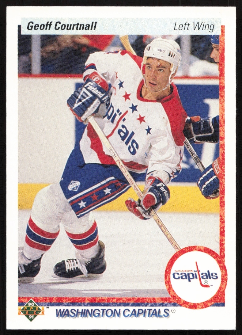 Geoff Courtnall 1990-91 Upper Deck Hockey Card #238, showing him in action on the ice.