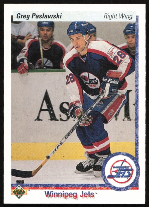 Greg Paslawski 1990-91 Upper Deck card, NHL action shot, #239.