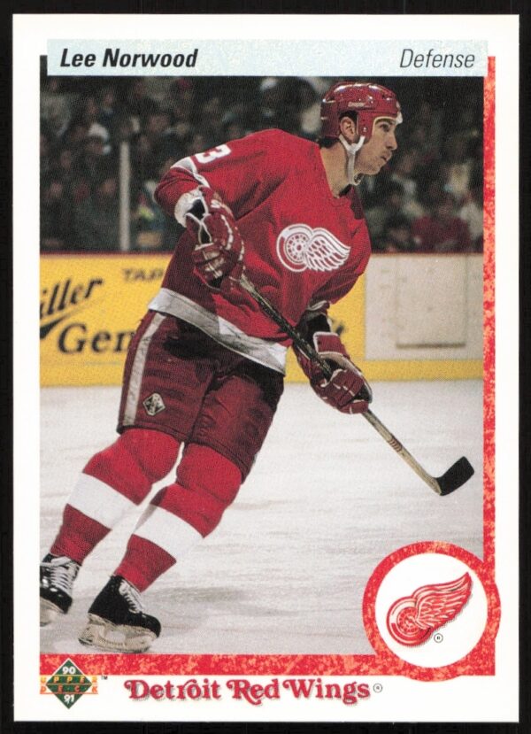 1990-91 Upper Deck hockey card of Lee Norwood, #78, showcasing game action.