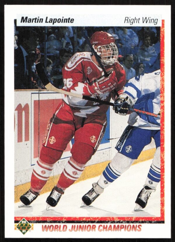 Martin Lapointe 1990-91 Upper Deck Card #467, showcasing early career in team uniform.