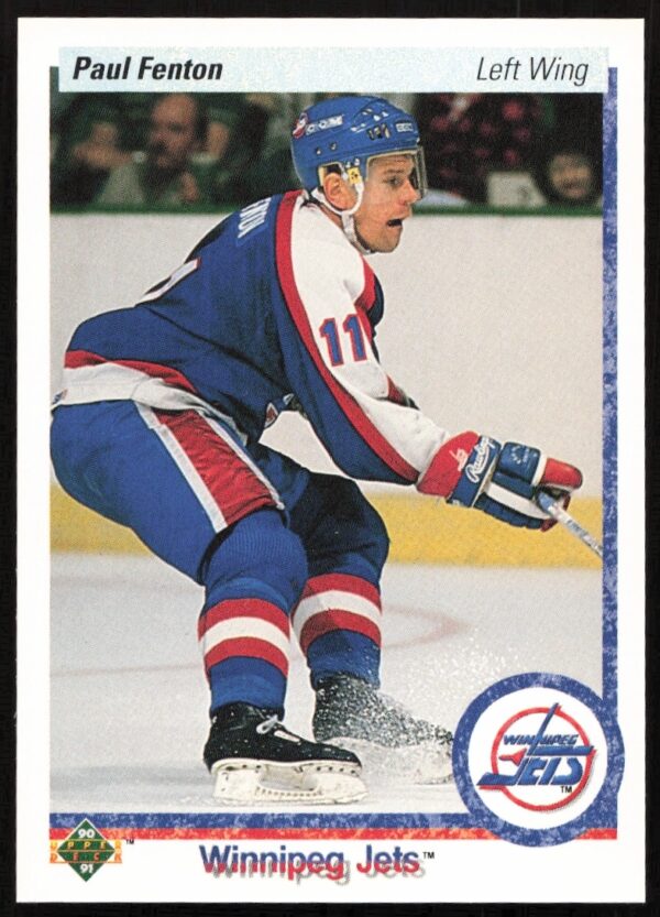 Paul Fenton 1990-91 Upper Deck hockey card #92, showcasing his on-ice action and determination.