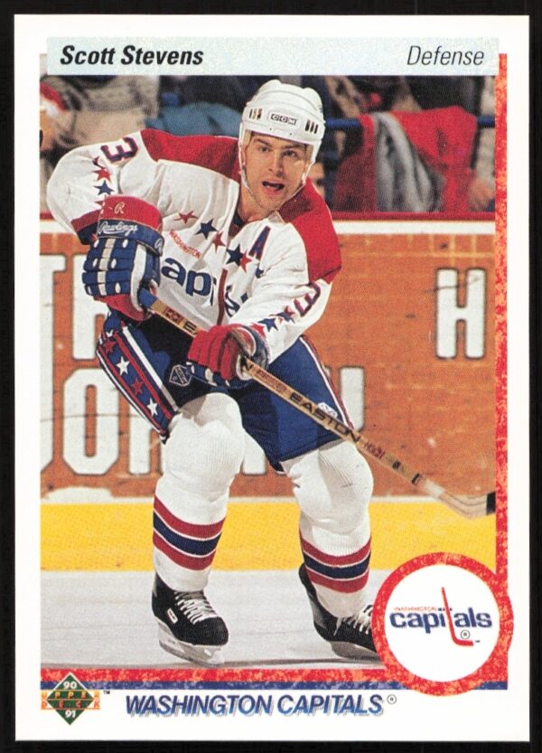 Scott Stevens in St. Louis Blues uniform, 1990-91 Upper Deck hockey card #236.