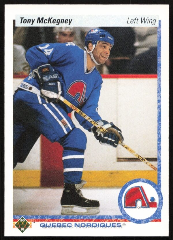 Tony McKegney 1990-91 Upper Deck #340 hockey card, on-ice action shot.