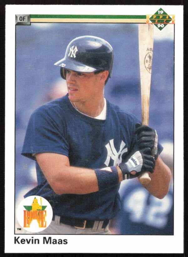 Kevin Maas 1990 Yankees trading card, batting stance, Upper Deck #70.