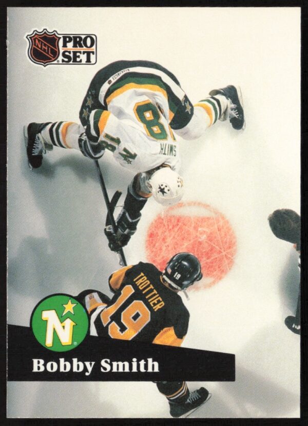Bobby Smith 1991-92 Pro Set NHL Hockey Card #115, featuring dynamic in-game action.