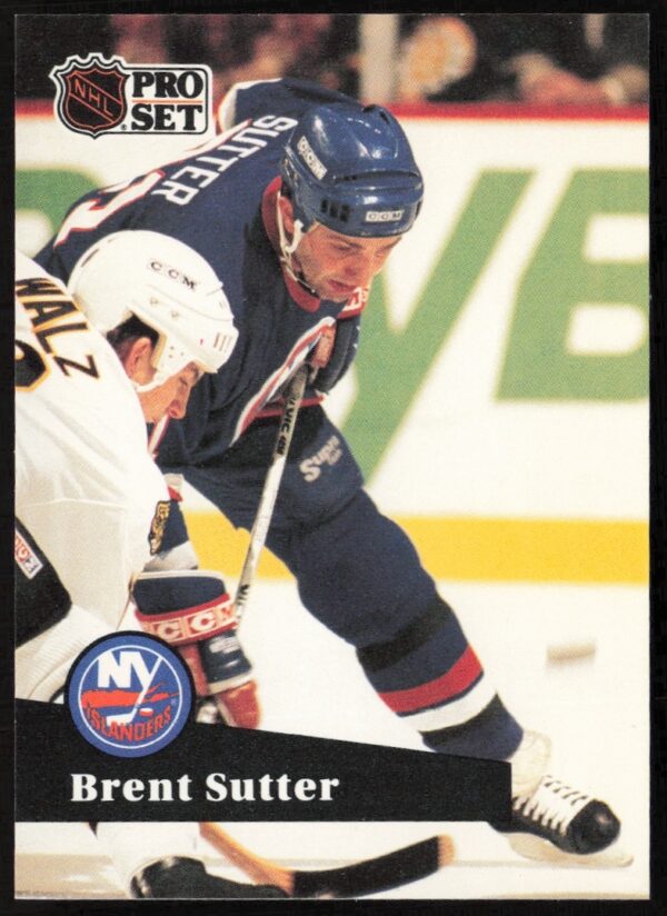 Brent Sutter 1991-92 Pro Set NHL Card #154, New York Islanders.