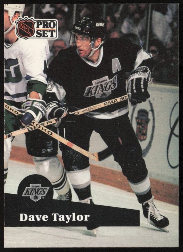 Dave Taylor NHL Pro Set card #103, 1991-92 season, Los Angeles Kings jersey.