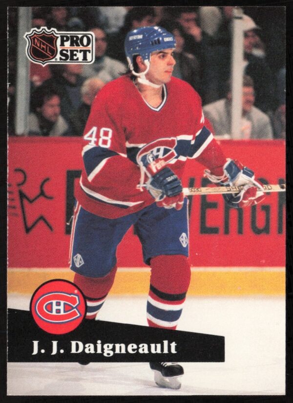 J.J. Daigneault 1991-92 NHL Pro Set Trading Card #124 Front Image