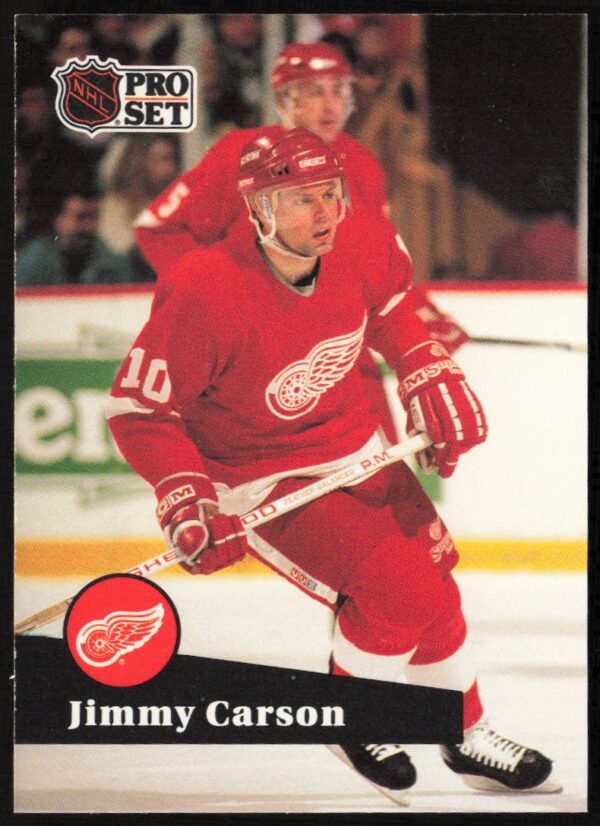 1991-92 Pro Set NHL card featuring Jimmy Carson in uniform, card number 55.