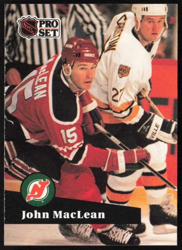 John MacLean New Jersey Devils 1991-92 Pro Set NHL Card #136 (front)