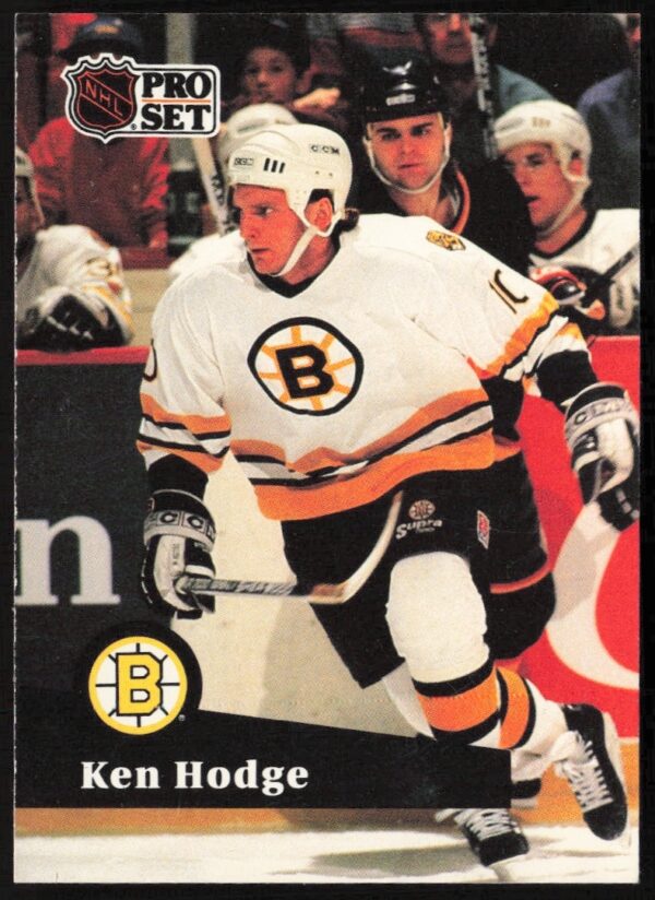 Ken Hodge 1991-92 Pro Set NHL Card #3, Front View, Action Shot.