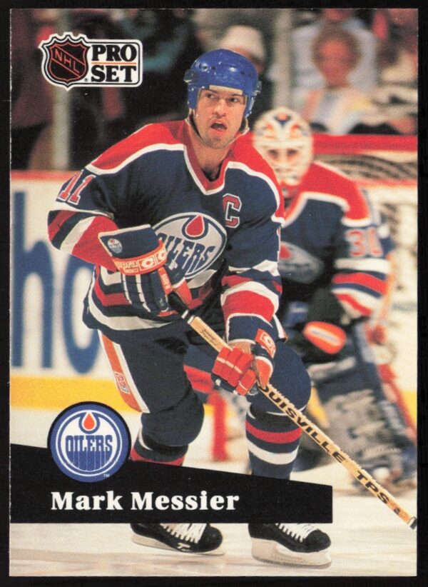 Mark Messier 1991-92 NHL Card #74 Front in Edmonton Oilers Uniform