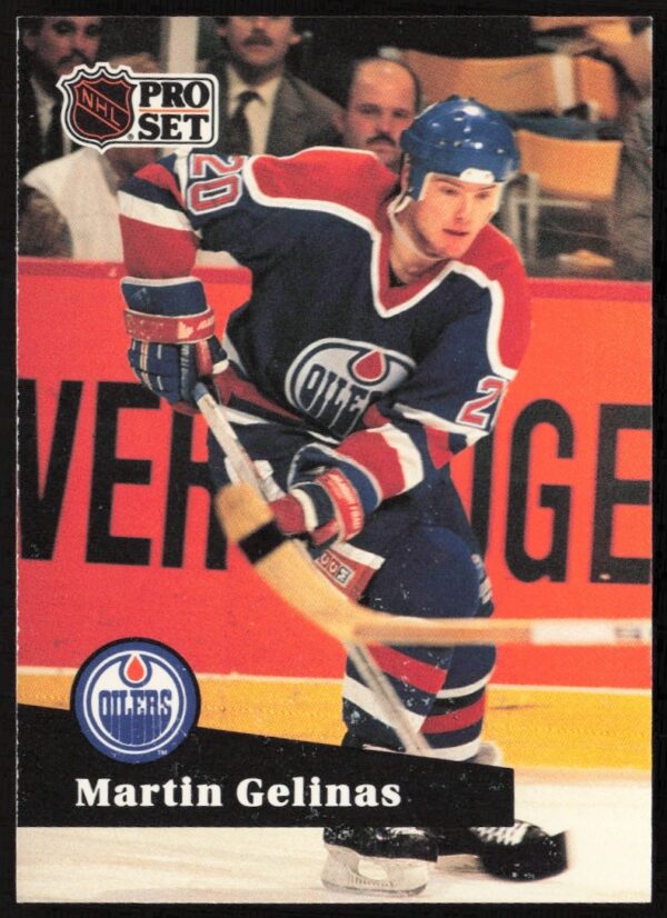 Vintage 1991-92 Pro Set NHL Martin Gelinas Card #66 Front View.