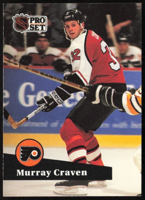 Murray Craven 1991-92 NHL Pro Set trading card #175 featuring Philadelphia Flyers action shot.