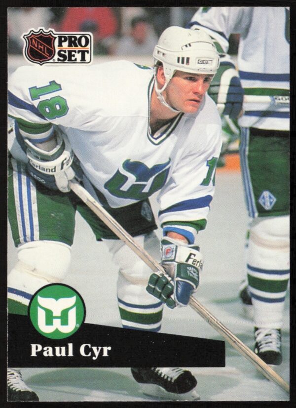 Paul Cyr 1991-92 NHL Pro Set Hockey Card #88 in team uniform on ice.
