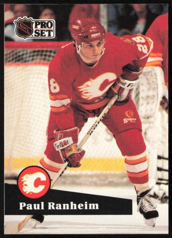 Paul Ranheim 1991-92 NHL Pro Set Card, Calgary Flames, Action Shot #31.