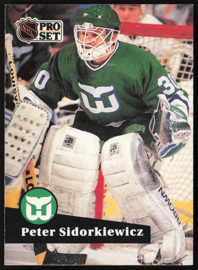 Peter Sidorkiewicz 1991-92 Pro Set NHL Card #90, Front Image.