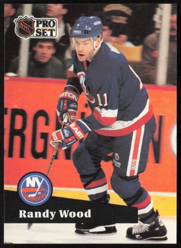 Randy Wood 1991-92 Pro Set NHL trading card #151, featuring action shot in team uniform.