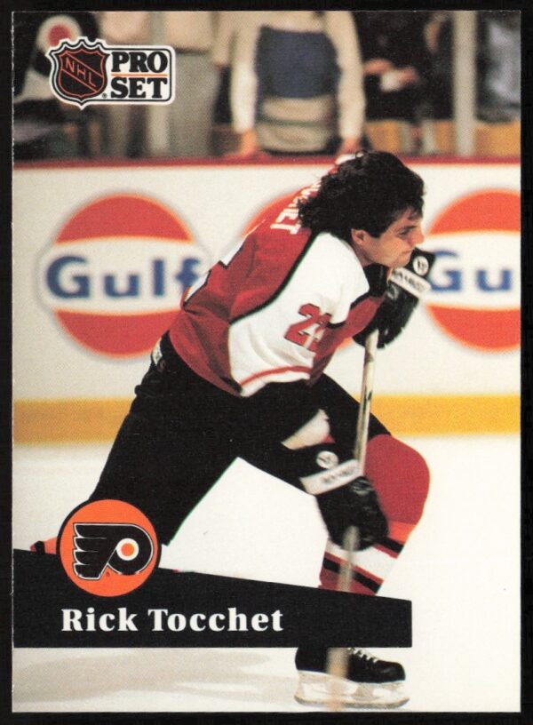 Rick Tocchet 1991-92 Pro Set NHL Card #177, Philadelphia Flyers, Action Shot.