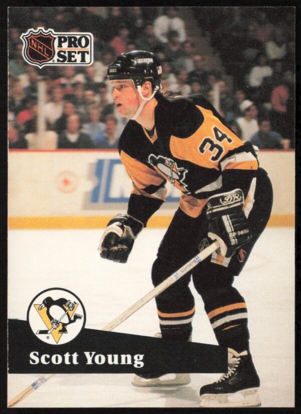 Scott Young 1991-92 NHL Pro Set Trading Card #195 Front View