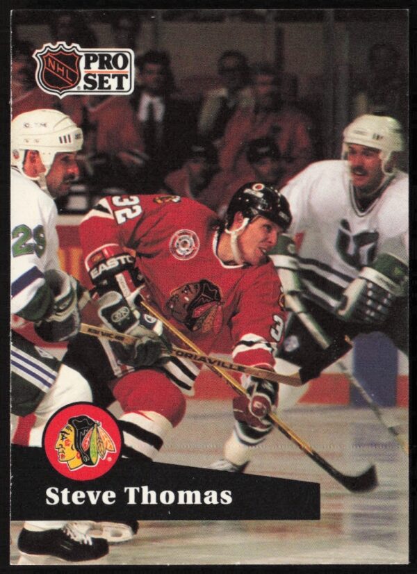 Steve Thomas 1991-92 Pro Set NHL Card #45 in Action on Ice