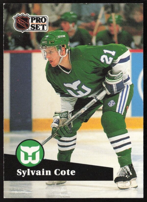 Sylvain Cote 1991-92 Pro Set NHL hockey card, #82, front view.